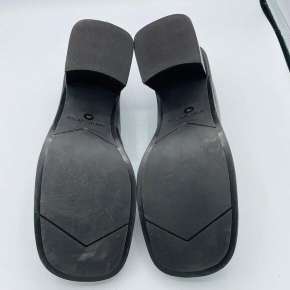 Nine West Shoes Womens Size 10 M Brown Leather Kinetic Chunky Heels Y2K Square - Picture 9 of 11